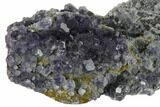 Purple Cuboctahedral Fluorite Crystals on Quartz - China #161838-2